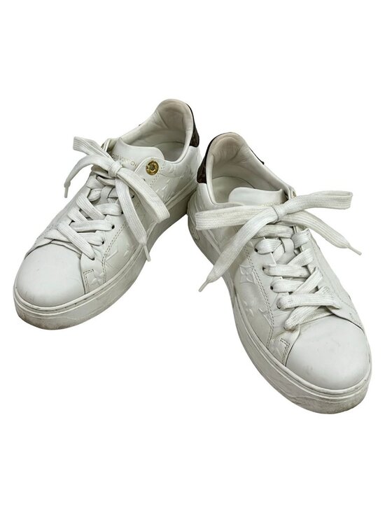 LOUIS VUITTON Time Out White Leather Sneakers Size 42 – Past  Louis Vuitton Sneakers 36.5 Time Out Line White Dark Brown Leather